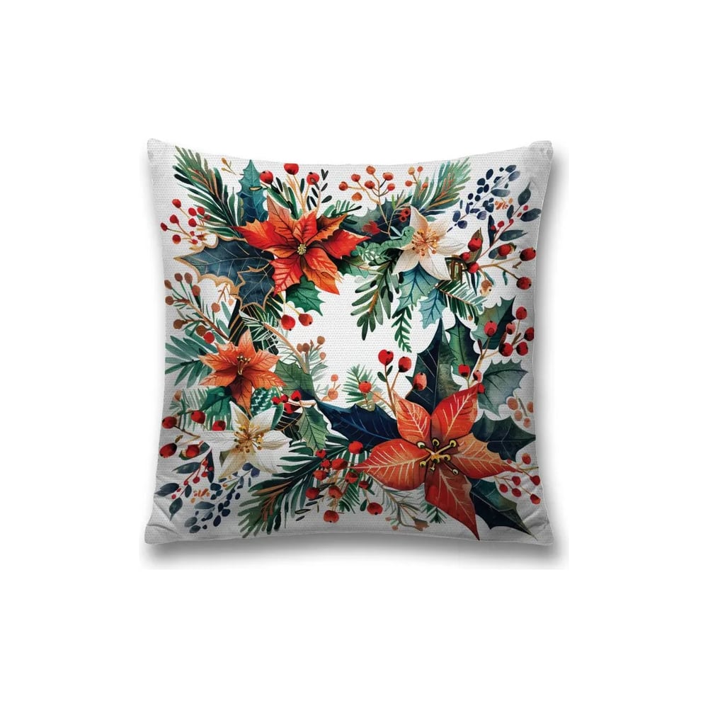 Изображение товара Декоративная наволочка на молнии JoyArty Лиственный венок 45x45 см