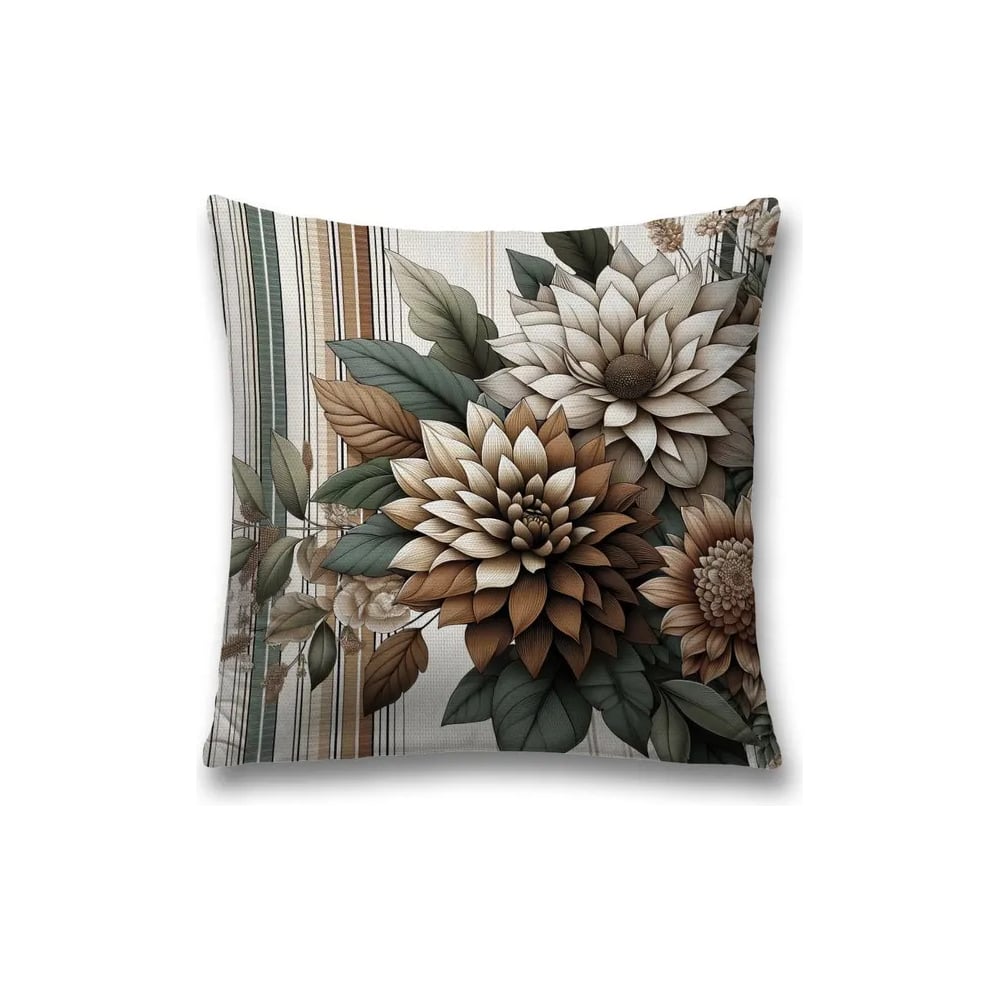 Изображение товара Декоративная наволочка на молнии JoyArty 45х45 см цветы полоски