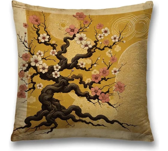 Изображение товара Декоративная наволочка на молнии JoyArty Сакура 45x45 см sl_sd3566