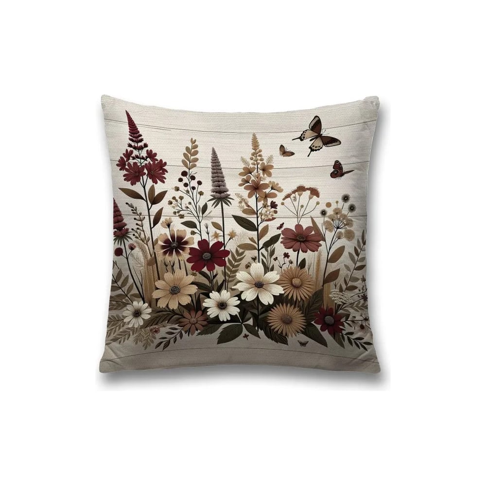 Изображение товара Декоративная наволочка на молнии JoyArty 45x45 см бабочки на лугу