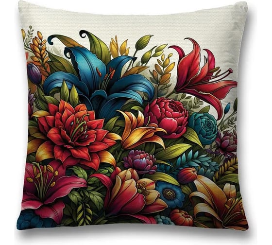 Изображение товара Декоративная наволочка на молнии JoyArty Цветочное настроение 45x45 см sl_sd3526