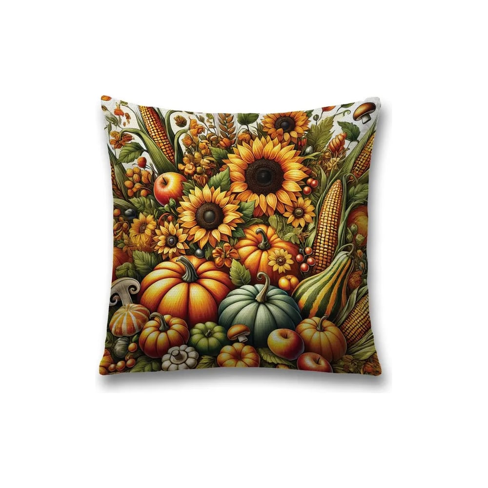 Изображение товара Декоративная наволочка на молнии JoyArty Тыквенный сбор 45x45 см