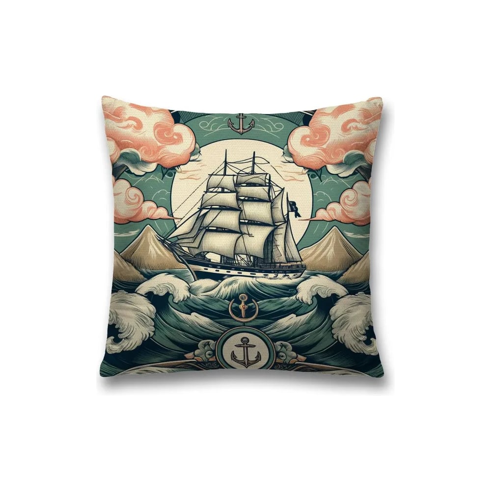 Изображение товара Декоративная наволочка JoyArty Корабль в пути 45x45 см