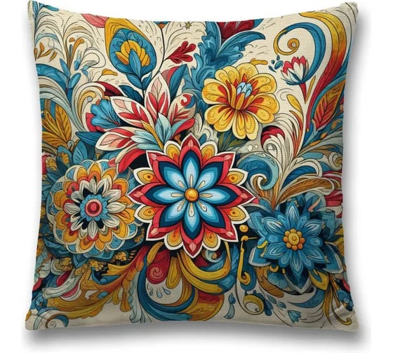 Изображение товара Декоративная наволочка на молнии JoyArty Роспись хохлома 45x45 см sl_sd3582