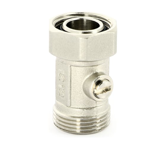 Изображение товара Прямой узел Uni-Fitt одинарный, НВ 3/4"ЕК х 3/4"ЕК, радиаторный, со встроенным шаровым краном 194N3300