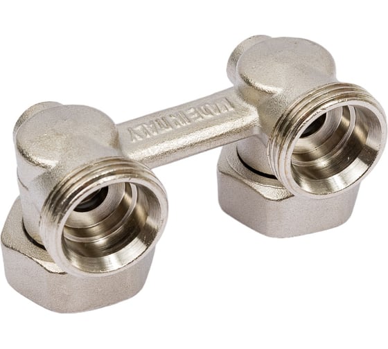 Изображение товара Угловой узел Uni-Fitt НВ 3/4"ЕК х 3/4"ЕК радиаторный, со встроенными кранами, 2-трубная система 193N3300