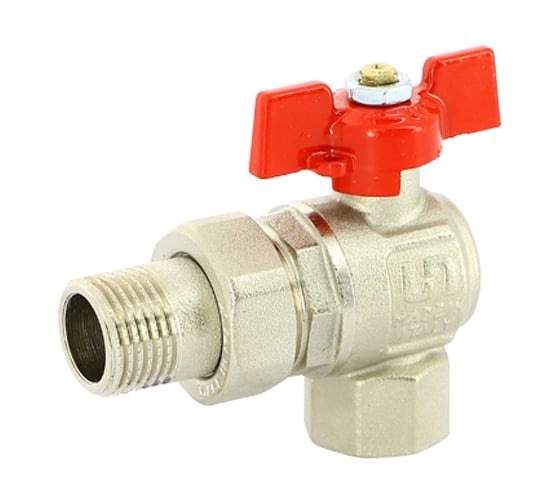 Изображение товара Угловой кран Uni-Fitt НВ 1/2" с разъемным соединением, полнопроходной, бабочка 133T2000