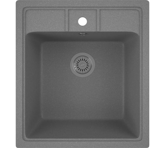 Изображение товара Мойка для кухни Bauedge BAU Stil Gray stone 45x50, выпуск с сифоном в комплекте, серый камень GR0120