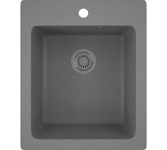 Изображение товара Мойка для кухни Bauedge BAU Stil Gray stone 42x50, выпуск с сифоном в комплекте, серый камень GR0114