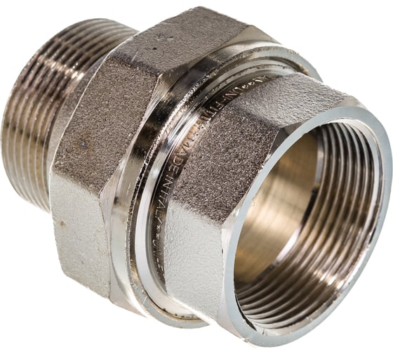 Изображение товара Разъёмное соединение Uni-Fitt НВ 1 1/2", прямое, с плоской прокладкой, никелированное 656N6000