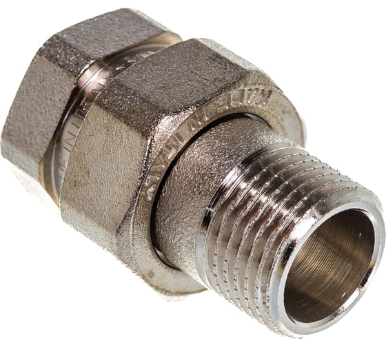 Изображение товара Разъемное соединение Uni-Fitt НВ 1/2", прямое, с прокладкой O-RING, никелированная латунь 650N2000