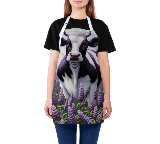 Изображение товара Фартук кухонный JoyArty Корова на лугу, универсальный размер, для женщин и мужчин, ap_sd3449
