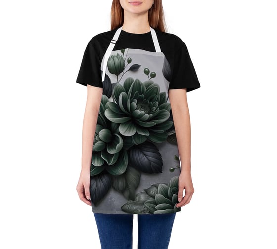 Изображение товара Фартук кухонный JoyArty Зеленые цветы, универсальный размер, для женщин и мужчин, ap_sd3540