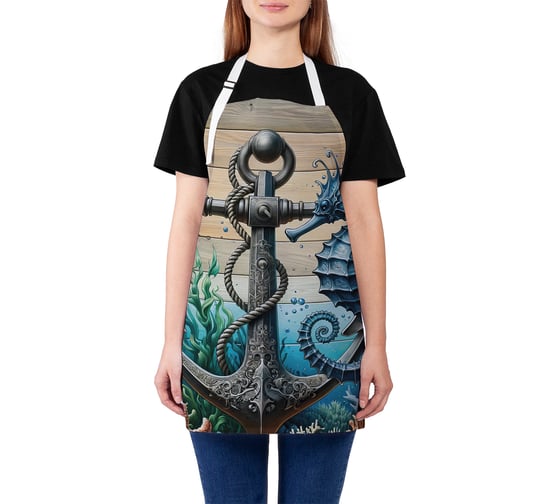 Изображение товара Фартук кухонный JoyArty Морской конек, универсальный размер, для женщин и мужчин, ap_sd3525