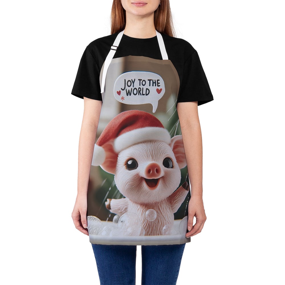 Изображение товара Фартук кухонный JoyArty Радость миру с новогодним принтом
