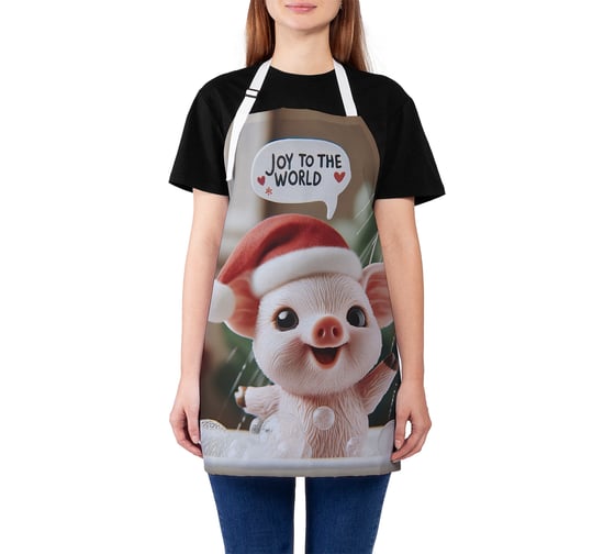 Изображение товара Фартук кухонный JoyArty Радость миру, универсальный размер, для женщин и мужчин, серия Новый год и Рождество ap_sd3874