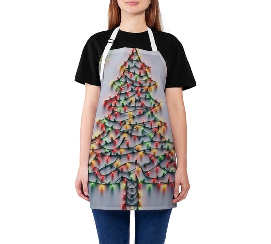 Изображение товара Фартук кухонный JoyArty Елочка гори, универсальный размер, для женщин и мужчин, серия Новый год и Рождество ap_sd3887