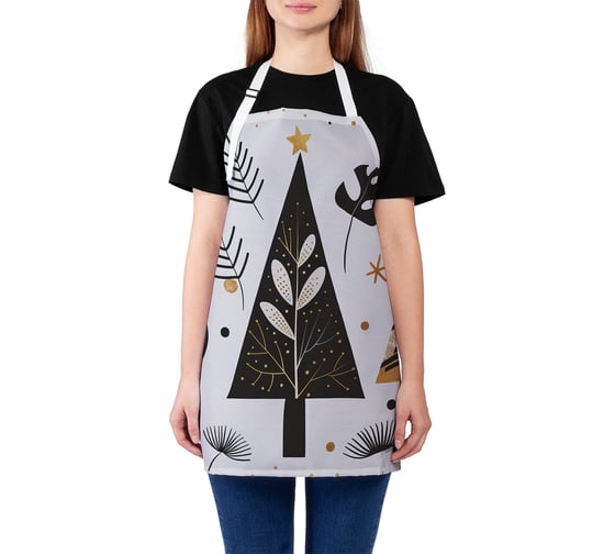 Изображение товара Фартук кухонный JoyArty Стройные елочки, универсальный размер, для женщин и мужчин, серия Новый год и Рождество ap_sd4006
