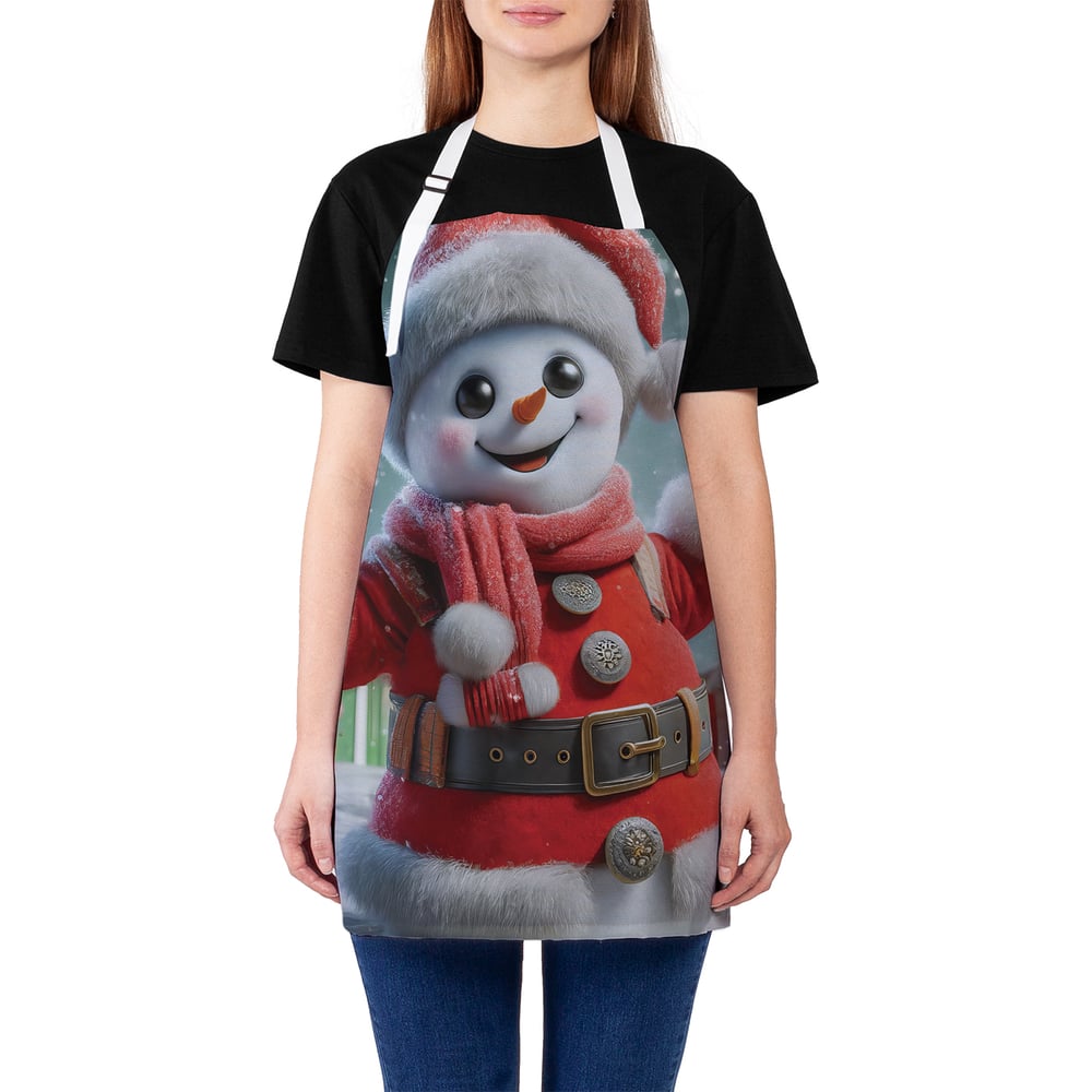 Изображение товара Кухонный фартук JoyArty Счастливый снеговик универсальный размер для женщин и мужчин