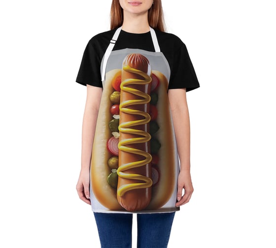 Изображение товара Фартук кухонный JoyArty Хот-дог, универсальный размер, для женщин и мужчин, ap_sd3454
