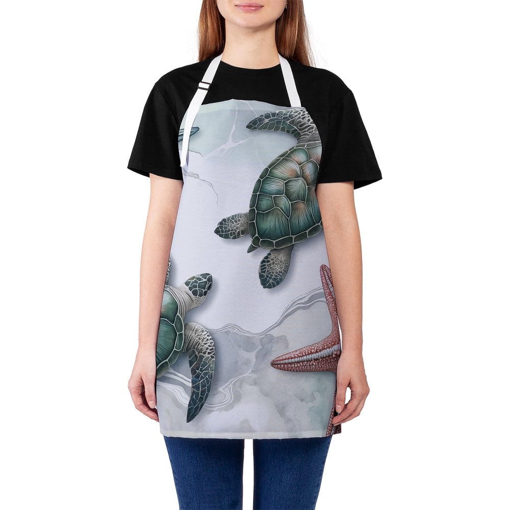 Изображение товара Фартук кухонный JoyArty Черепахи мраморные унисекс