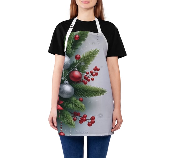 Изображение товара Фартук кухонный JoyArty Игрушки в иголках, универсальный размер, для женщин и мужчин, серия Новый год и Рождество ap_sd3929