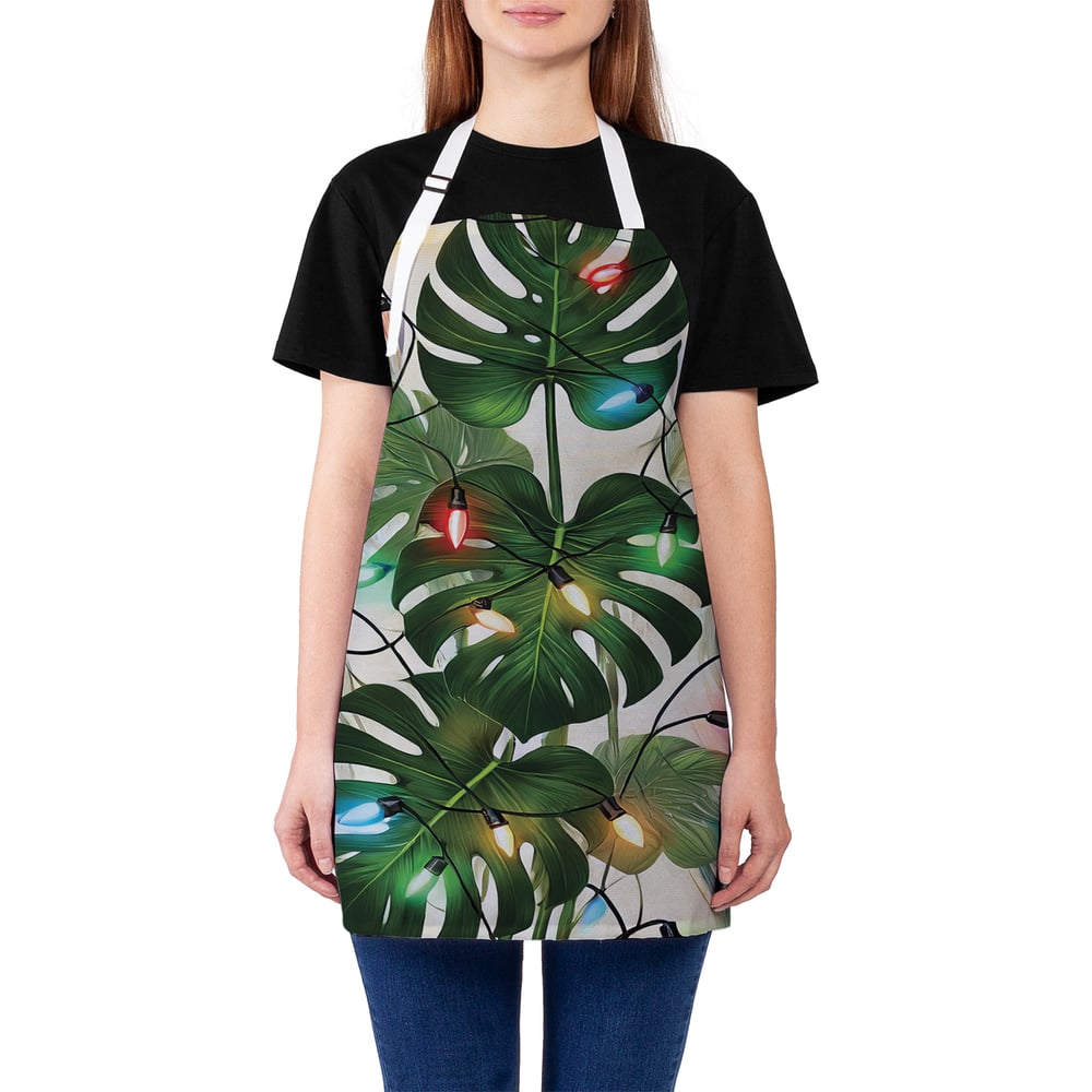 Изображение товара Фартук кухонный JoyArty Монстера в огнях универсальный размер