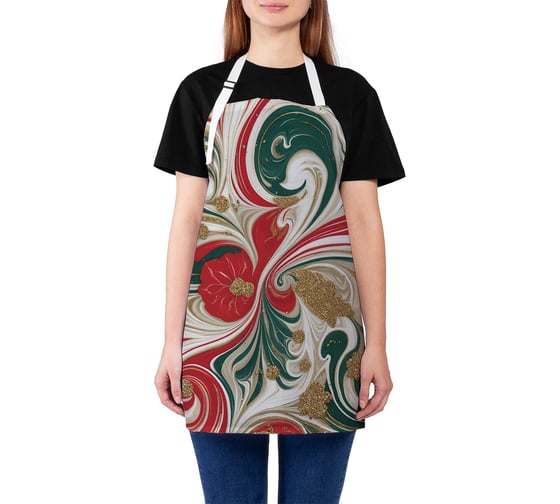 Изображение товара Фартук кухонный JoyArty Хаотичные разводы, универсальный размер, для женщин и мужчин, серия Новый год и Рождество ap_sd3922