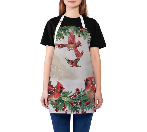 Изображение товара Фартук кухонный JoyArty Рождественский венок, универсальный размер, для женщин и мужчин, серия Новый год и Рождество ap_sd3981