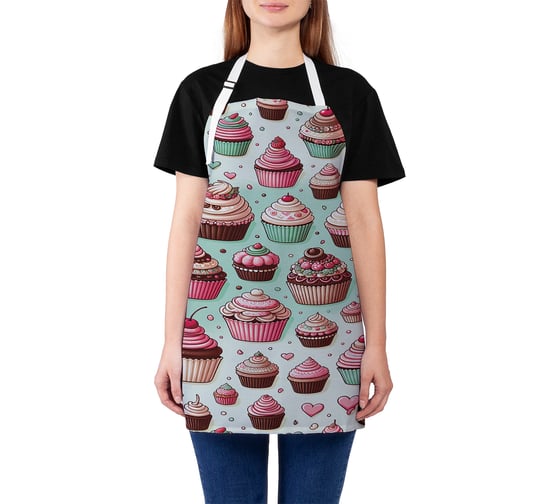Изображение товара Фартук кухонный JoyArty Пирожные, универсальный размер, для женщин и мужчин, ap_sd3430