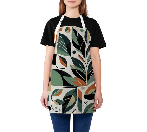Изображение товара Фартук кухонный JoyArty Геометрия листьев, универсальный размер, для женщин и мужчин, ap_sd3543