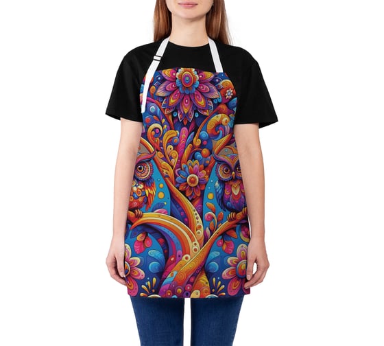 Изображение товара Фартук кухонный JoyArty Цветные совы, универсальный размер, для женщин и мужчин, ap_sd3561