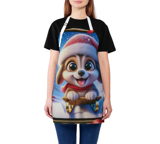 Изображение товара Фартук кухонный JoyArty Прогулка в лесу, универсальный размер, для женщин и мужчин, серия Новый год и Рождество ap_sd3863