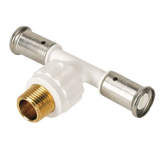 Изображение товара Тройник HENCO НР, ПВДФ пресс, белый, 20x1/2"x20 14PKW-200420