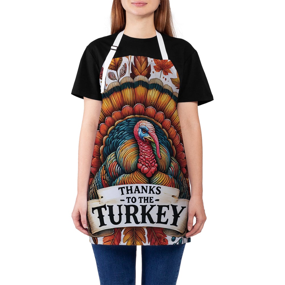 Изображение товара Кухонный фартук JoyArty с ярким принтом благодарности индейке, универсальный размер