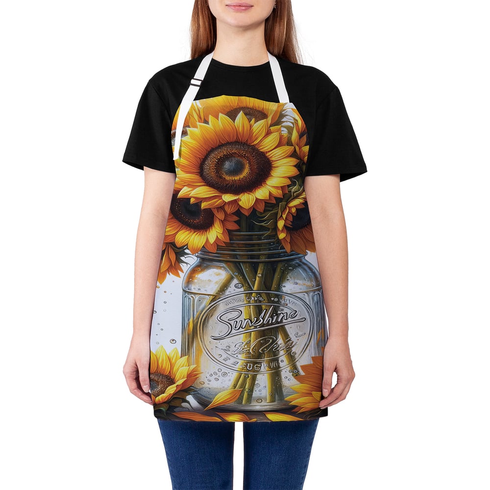 Изображение товара Фартук кухонный JoyArty с принтом подсолнухов, универсальный размер
