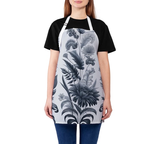 Изображение товара Фартук кухонный JoyArty Серые цветы, универсальный размер, для женщин и мужчин, ap_sd3556