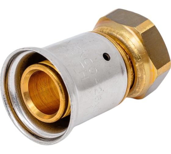 Изображение товара Муфта HENCO накидная гайка, плоское уплотнение, латунь пресс, 20x3/4" 26P-20Z05