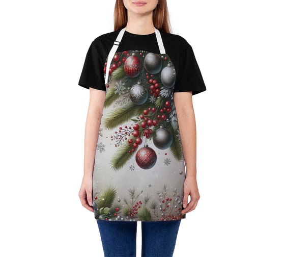 Изображение товара Фартук кухонный JoyArty Праздничная атмосфера, универсальный размер, для женщин и мужчин, серия Новый год и Рождество ap_sd3958