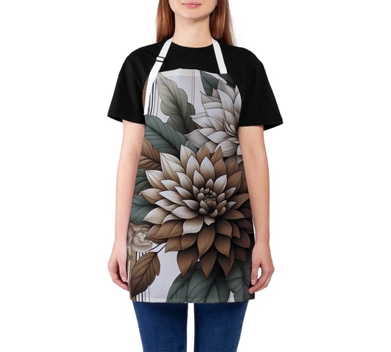 Изображение товара Фартук кухонный JoyArty Цветы полоски, универсальный размер, для женщин и мужчин, ap_sd3511