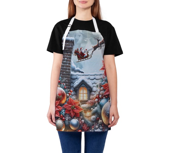 Изображение товара Фартук кухонный JoyArty Сказочная ночь, универсальный размер, для женщин и мужчин, серия Новый год и Рождество ap_sd3869