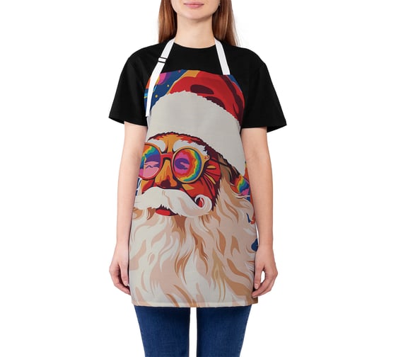 Изображение товара Фартук кухонный JoyArty Ретро Дед Мороз, универсальный размер, для женщин и мужчин, серия Новый год и Рождество ap_sd4003