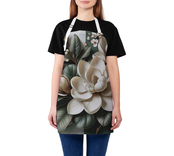 Изображение товара Фартук кухонный JoyArty Мраморная магнолия, универсальный размер, для женщин и мужчин, ap_sd3466