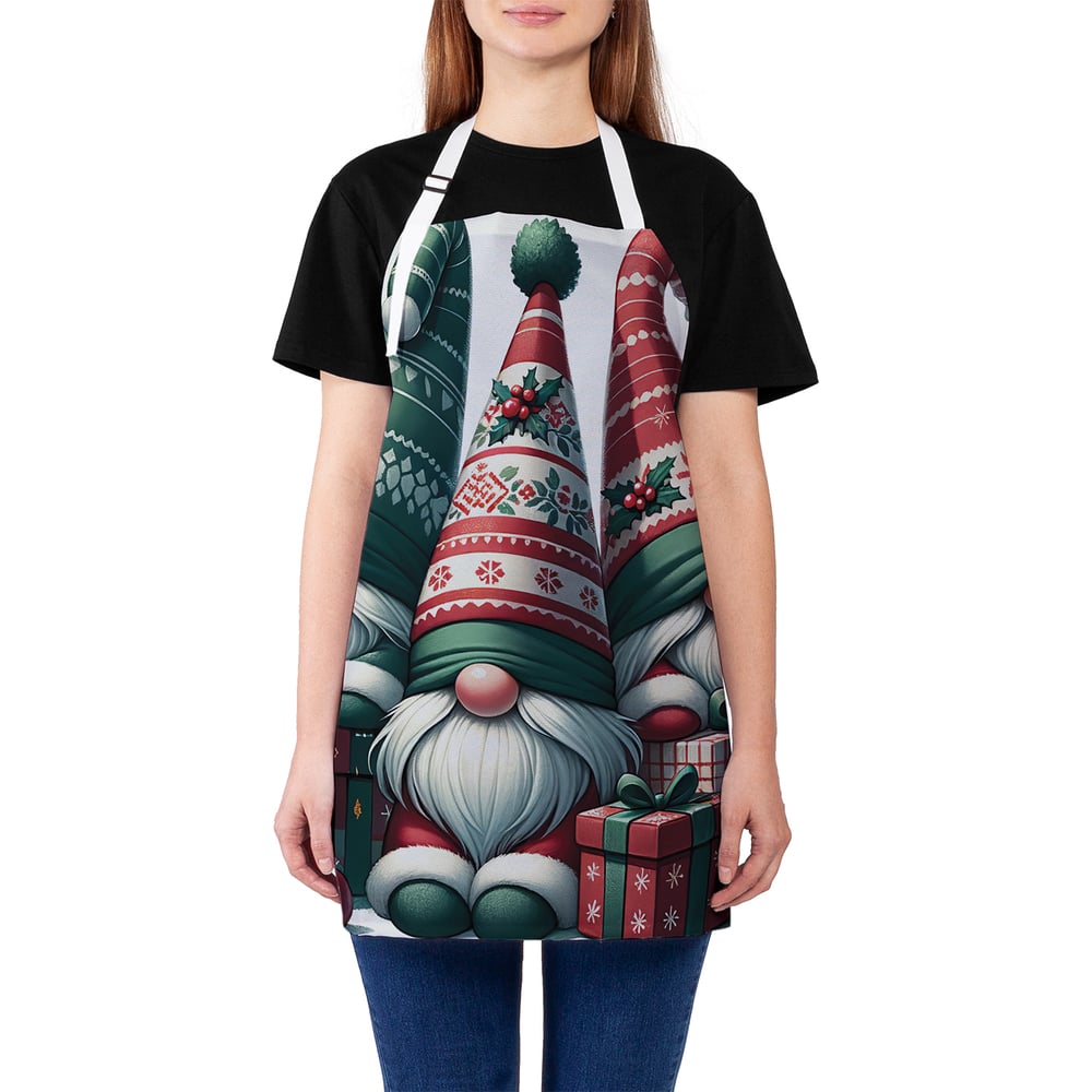 Изображение товара Фартук кухонный JoyArty Три гнома новогодний унисекс