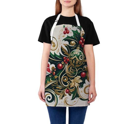 Изображение товара Фартук кухонный JoyArty Нарядные игрушки, универсальный размер, для женщин и мужчин, серия Новый год и Рождество ap_sd3914