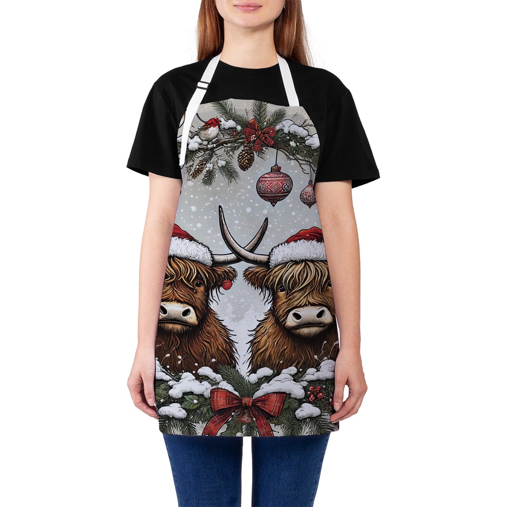Изображение товара Фартук кухонный JoyArty Новогодние быки унисекс универсальный размер