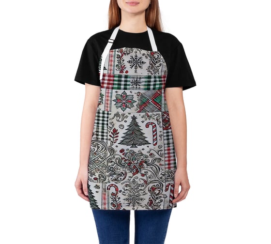 Изображение товара Фартук кухонный JoyArty Елочная мозайка, универсальный размер, для женщин и мужчин, серия Новый год и Рождество ap_sd3941