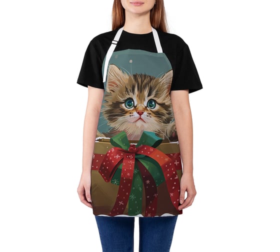 Изображение товара Фартук кухонный JoyArty Новогодний подарок, универсальный размер, для женщин и мужчин, серия Новый год и Рождество ap_sd3976