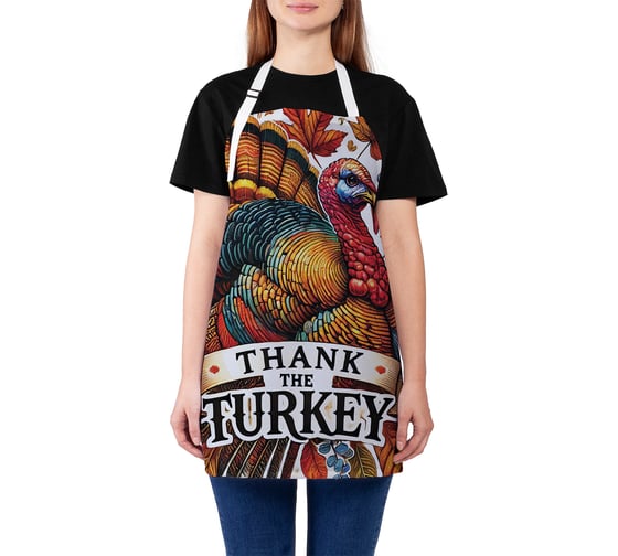 Изображение товара Фартук кухонный JoyArty Индюшка в цветах, универсальный размер, для женщин и мужчин, ap_sd4028