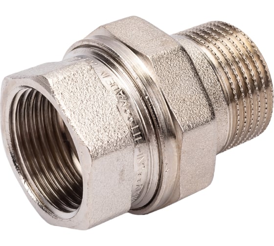 Изображение товара Разъемное соединение Uni-Fitt НВ 1", прямое, с прокладкой O-RING, никелированная латунь 650N4000